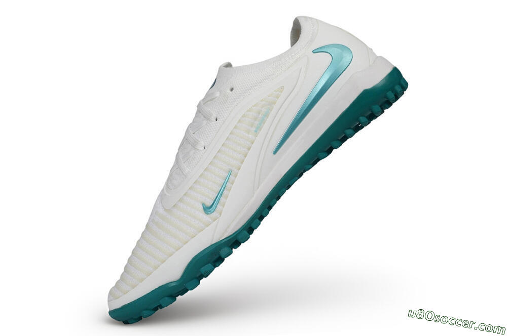 Nike Phantom 6 Elite Low TF Artificial Turf Soccer Shoes - White/Summit White/Jade Ice 5