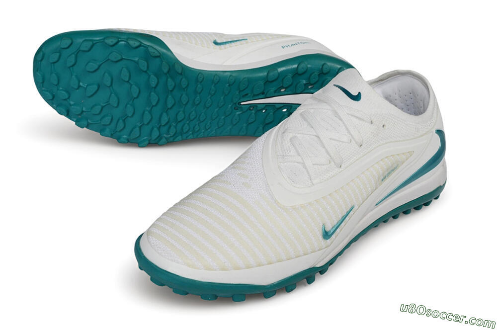 Nike Phantom 6 Elite Low TF Artificial Turf Soccer Shoes - White/Summit White/Jade Ice 3