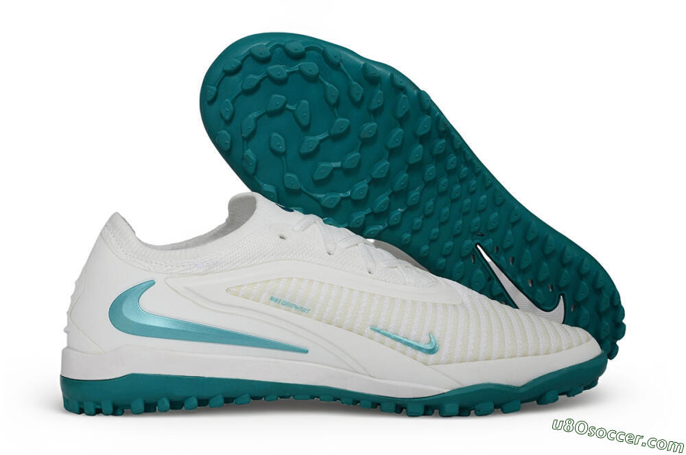 Nike Phantom 6 Elite Low TF Artificial Turf Soccer Shoes - White/Summit White/Jade Ice 1