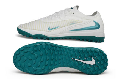 Nike Phantom 6 Elite Low TF Artificial Turf Soccer Shoes - White/Summit White/Jade Ice