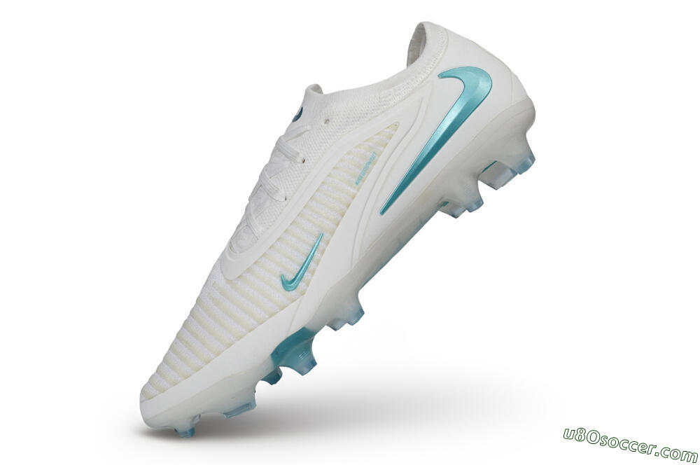 Nike Phantom 6 Elite Low FG Firm Ground Soccer Cleats - White/Summit White/Baltic Blue 5