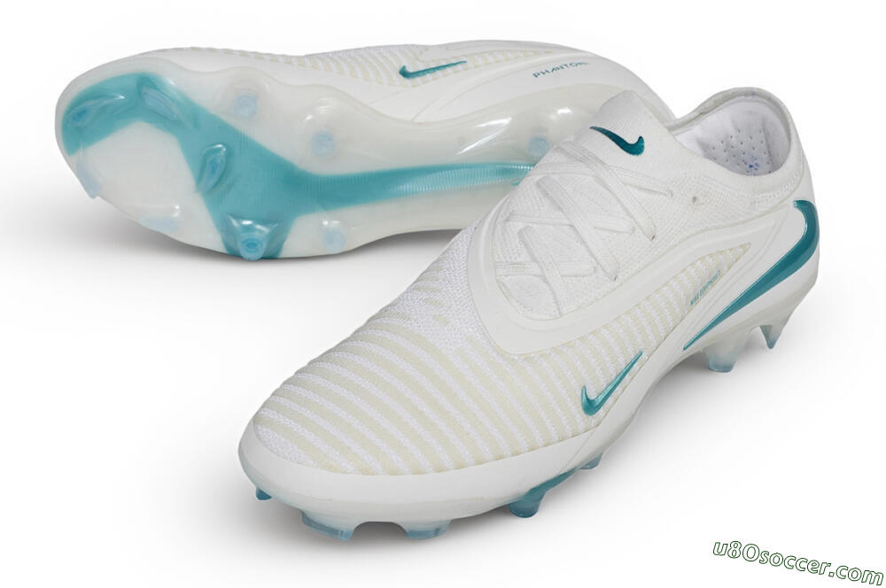 Nike Phantom 6 Elite Low FG Firm Ground Soccer Cleats - White/Summit White/Baltic Blue 3