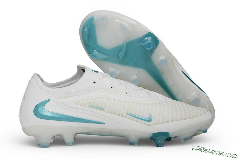 Nike Phantom 6 Elite Low FG Firm Ground Soccer Cleats - White/Summit White/Baltic Blue 1