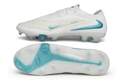 Nike Phantom 6 Elite Low FG Firm Ground Soccer Cleats - White/Summit White/Baltic Blue