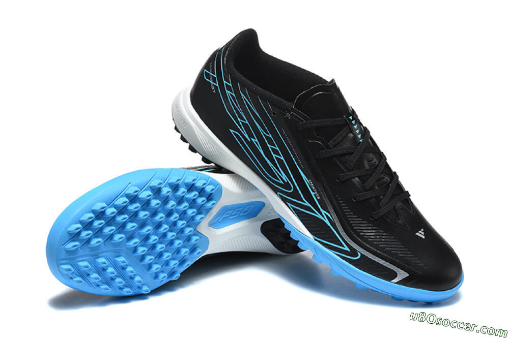 Adidas F50 Hyperfast Pro TF Artificial Turf - Black/Core Black/Lucid Blue 4