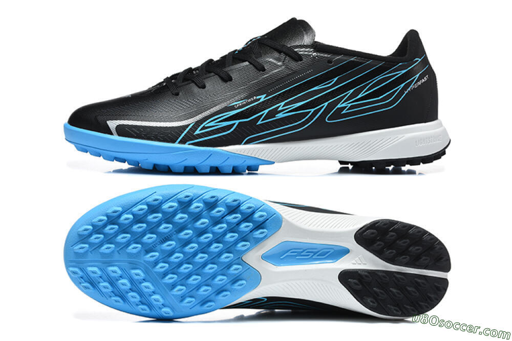 Adidas F50 Hyperfast Pro TF Artificial Turf - Black/Core Black/Lucid Blue 0