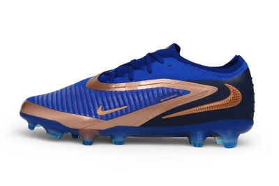 Nike Phantom 6 Elite Low FG Firm Ground Soccer Cleats - Blue/Royal Blue/Metallic Copper
