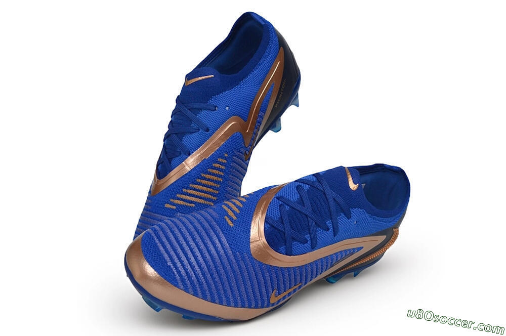 Nike Phantom 6 Elite Low FG Firm Ground Soccer Cleats - Blue/Royal Blue/Metallic Copper 3