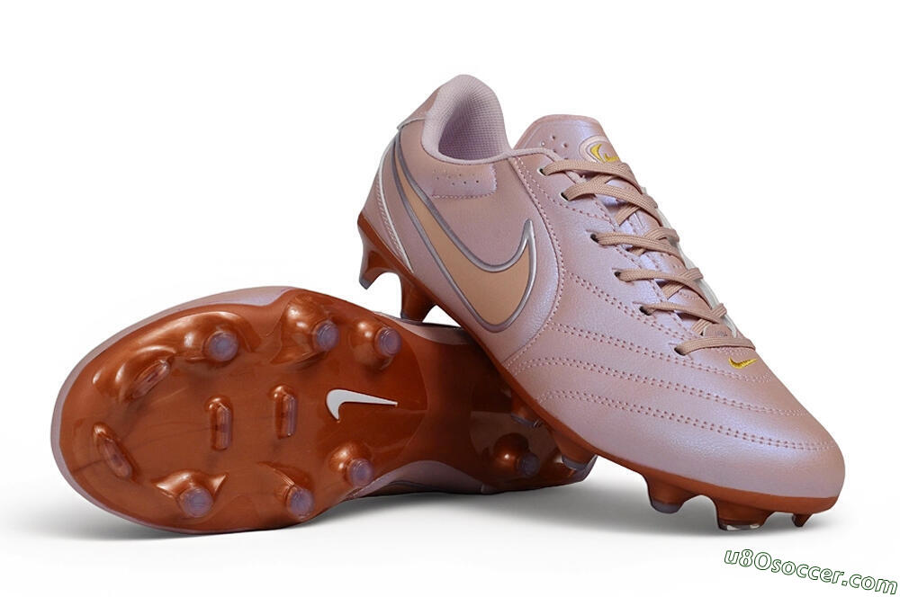Nike Tiempo Ligera Pro FG Firm Ground Soccer Cleats - Pink/Rose Gold/Metallic Copper 0