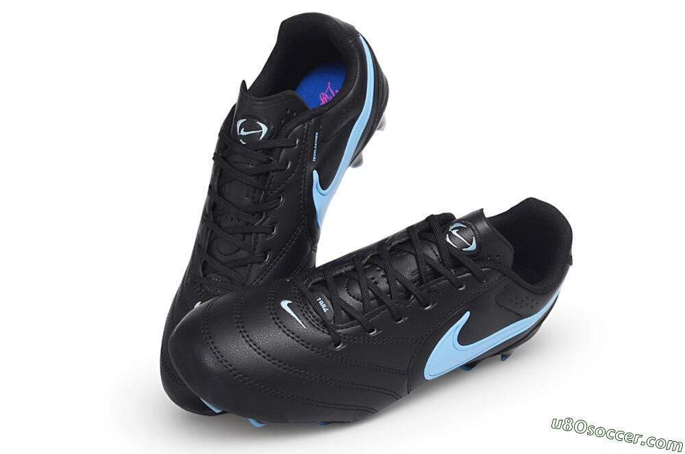 Nike Tiempo Ligera Pro FG Firm Ground Soccer Cleats - Black/Black/University Blue 2