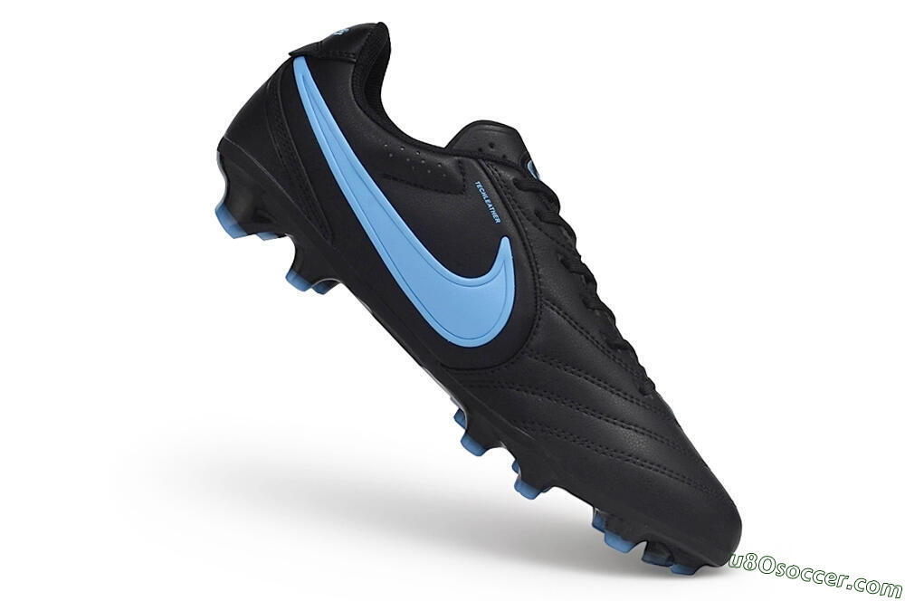 Nike Tiempo Ligera Pro FG Firm Ground Soccer Cleats - Black/Black/University Blue 3