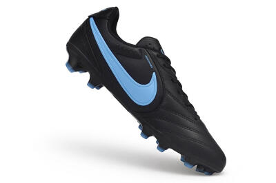 Nike Tiempo Ligera Pro FG Firm Ground Soccer Cleats - Black/Black/University Blue