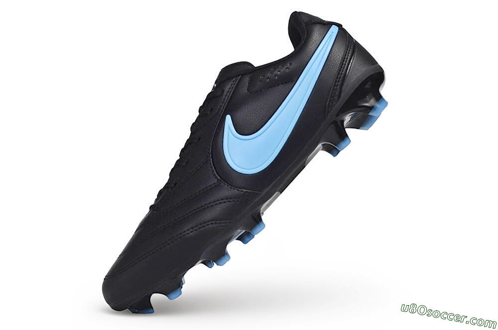Nike Tiempo Ligera Pro FG Firm Ground Soccer Cleats - Black/Black/University Blue 4