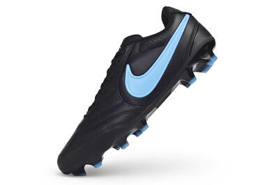 Nike Tiempo Ligera Pro FG Firm Ground Soccer Cleats - Black/Black/University Blue