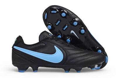 Nike Tiempo Ligera Pro FG Firm Ground Soccer Cleats - Black/Black/University Blue