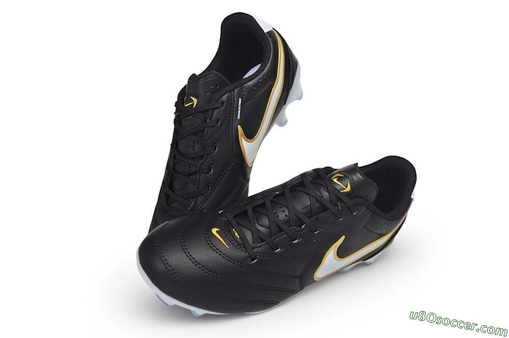 Nike Tiempo Ligera Pro FG Firm Ground Soccer Cleats - Black/Black/Metallic Gold 3