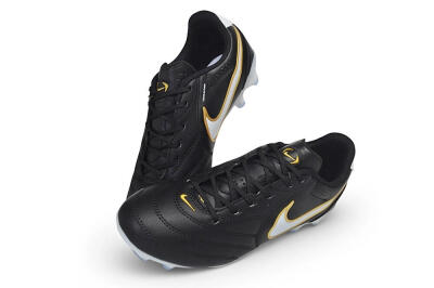 Nike Tiempo Ligera Pro FG Firm Ground Soccer Cleats - Black/Black/Metallic Gold