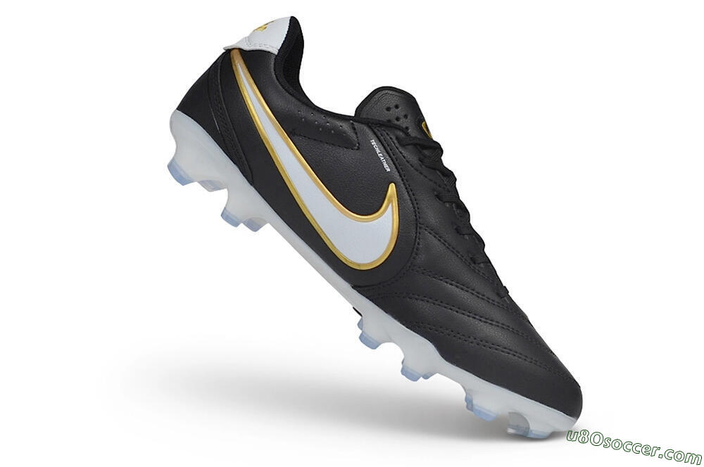 Nike Tiempo Ligera Pro FG Firm Ground Soccer Cleats - Black/Black/Metallic Gold 4