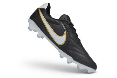Nike Tiempo Ligera Pro FG Firm Ground Soccer Cleats - Black/Black/Metallic Gold