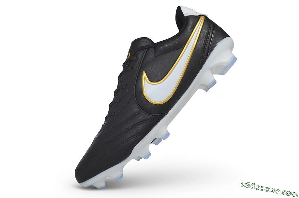 Nike Tiempo Ligera Pro FG Firm Ground Soccer Cleats - Black/Black/Metallic Gold 5