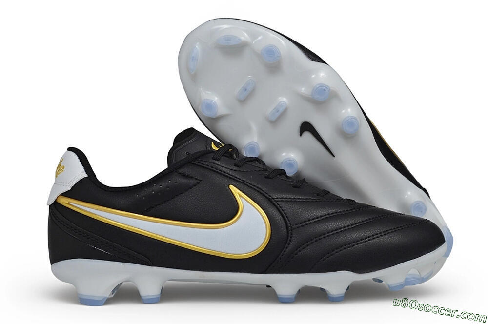 Nike Tiempo Ligera Pro FG Firm Ground Soccer Cleats - Black/Black/Metallic Gold 1