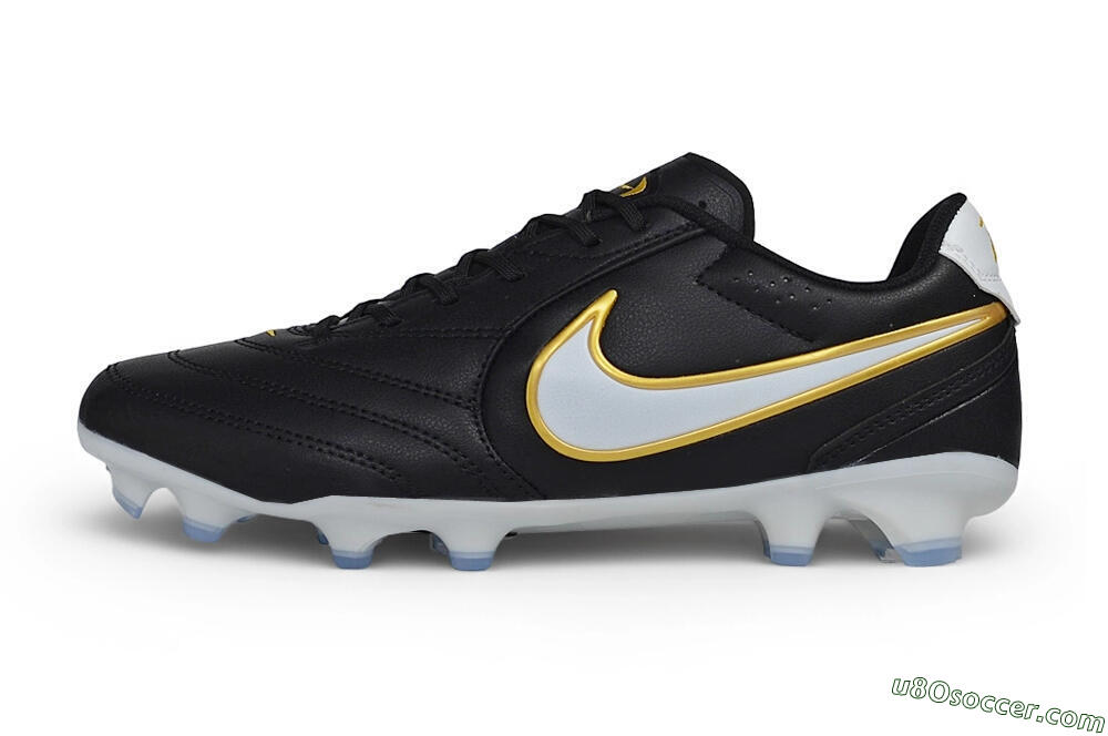 Nike Tiempo Ligera Pro FG Firm Ground Soccer Cleats - Black/Black/Metallic Gold 2