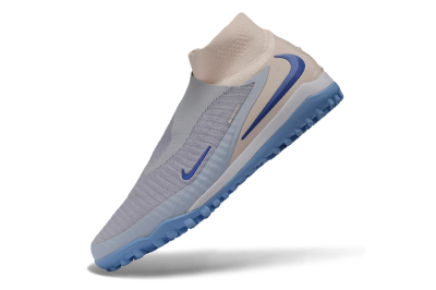 Nike Phantom 6 Elite High TF Artificial Turf Soccer Shoes - Grey/Atmosphere Grey/Peach Cream