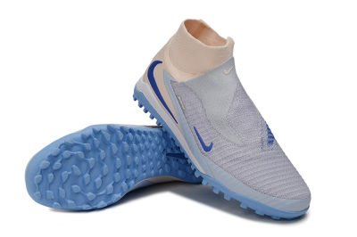 Nike Phantom 6 Elite High TF Artificial Turf Soccer Shoes - Grey/Atmosphere Grey/Peach Cream