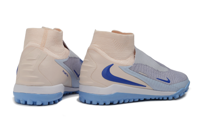 Nike Phantom 6 Elite High TF Artificial Turf Soccer Shoes - Grey/Atmosphere Grey/Peach Cream