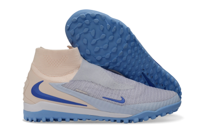Nike Phantom 6 Elite High TF Artificial Turf Soccer Shoes - Grey/Atmosphere Grey/Peach Cream