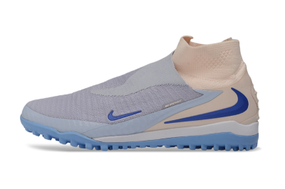 Nike Phantom 6 Elite High TF Artificial Turf Soccer Shoes - Grey/Atmosphere Grey/Peach Cream