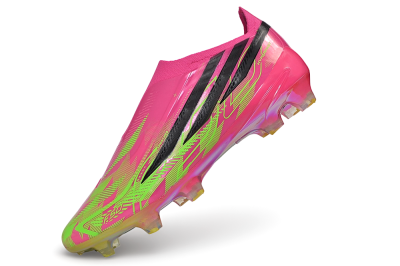 Adidas F50 Hyperfast Elite Laceless FG Firm Ground Soccer Cleats - Pink/Lucid Pink/Solar Green