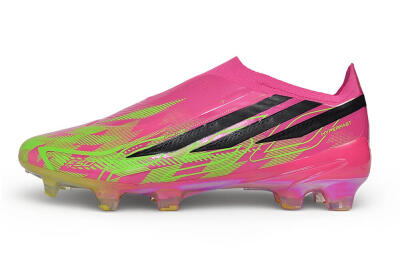 Adidas F50 Hyperfast Elite Laceless FG Firm Ground Soccer Cleats - Pink/Lucid Pink/Solar Green