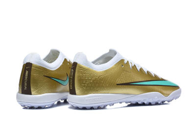 Nike Air Zoom Mercurial Vapor 17 Elite TF Artificial Turf Soccer Shoes - Gold/Metallic Gold/Turquoise
