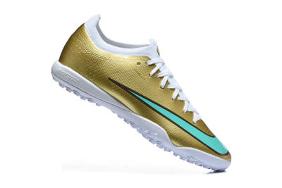 Nike Air Zoom Mercurial Vapor 17 Elite TF Artificial Turf Soccer Shoes - Gold/Metallic Gold/Turquoise