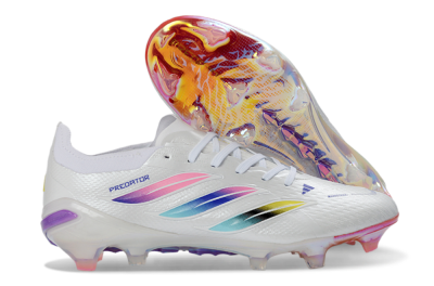 Adidas Predator 26 Elite FG Firm Ground Soccer Cleats - White/Iridescent/Multicolor