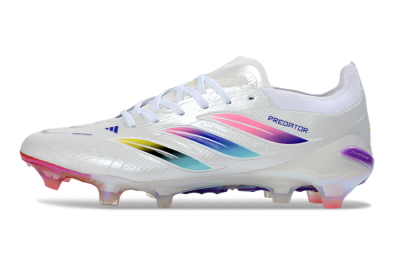 Adidas Predator 26 Elite FG Firm Ground Soccer Cleats - White/Iridescent/Multicolor