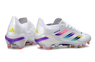 Adidas Predator 26 Elite FG Firm Ground Soccer Cleats - White/Iridescent/Multicolor