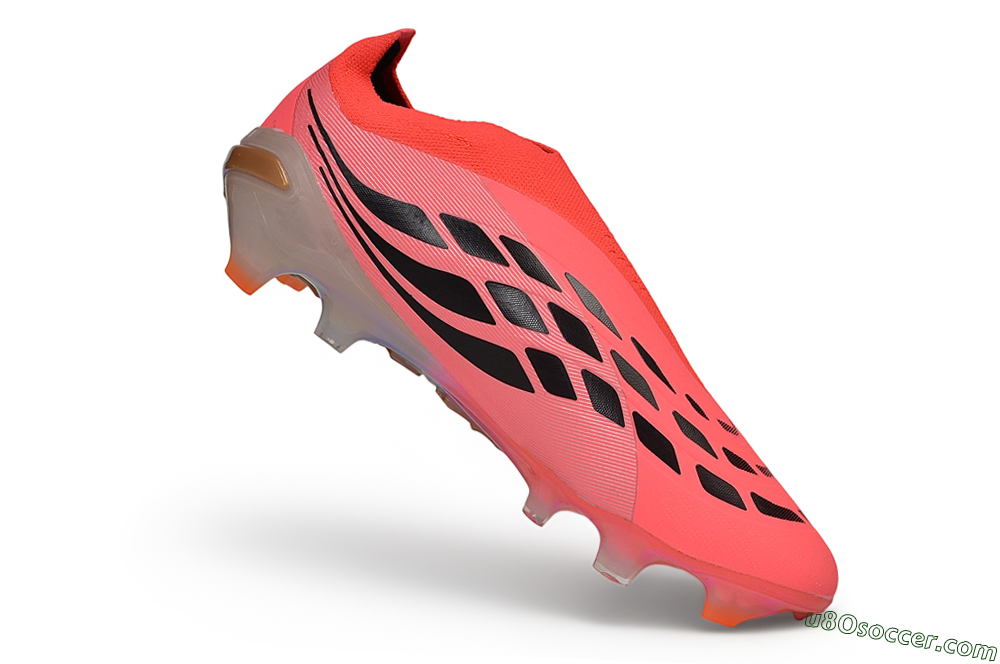 Adidas Predator 26 Elite Laceless FG Firm Ground Soccer Cleats - Pink/Solar Pink/Metallic Silver 5