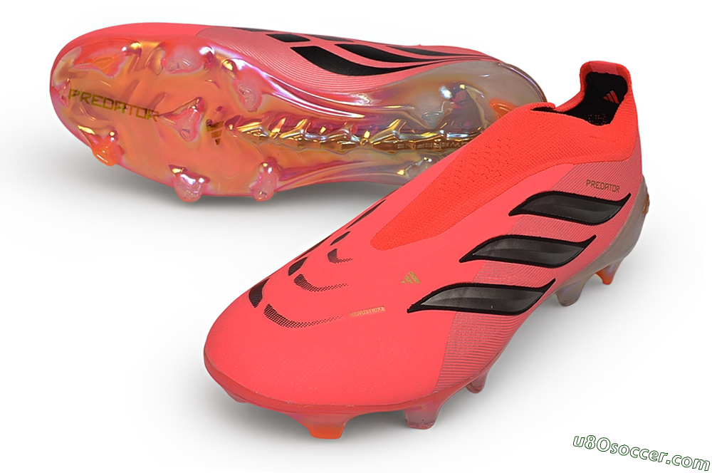 Adidas Predator 26 Elite Laceless FG Firm Ground Soccer Cleats - Pink/Solar Pink/Metallic Silver 3