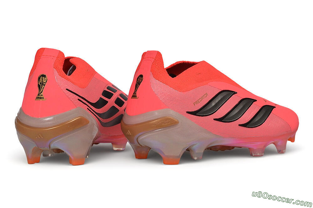 Adidas Predator 26 Elite Laceless FG Firm Ground Soccer Cleats - Pink/Solar Pink/Metallic Silver 7