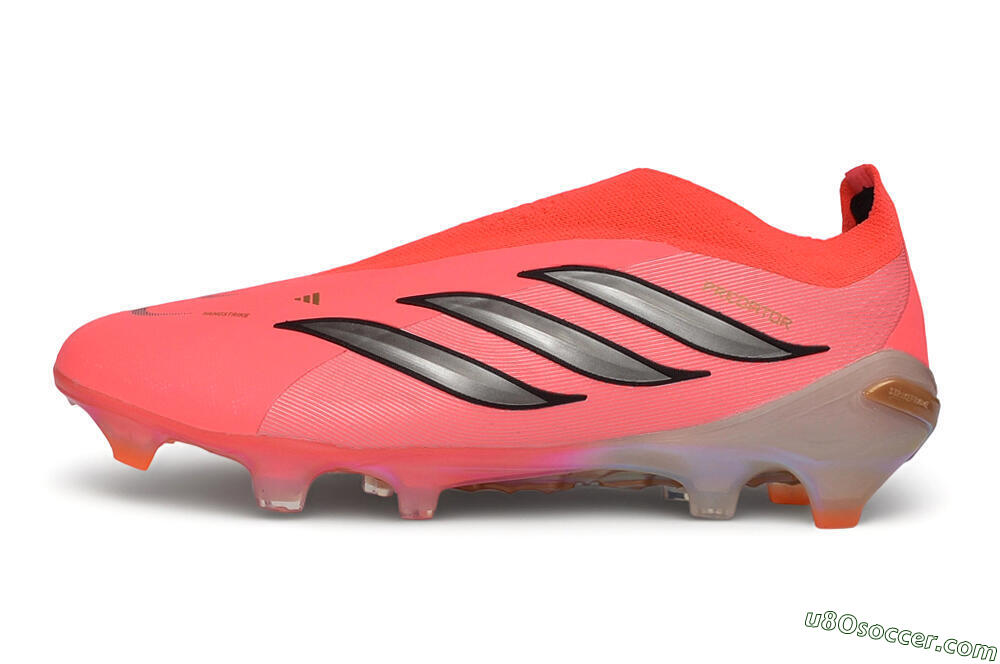 Adidas Predator 26 Elite Laceless FG Firm Ground Soccer Cleats - Pink/Solar Pink/Metallic Silver 2