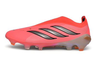 Adidas Predator 26 Elite Laceless FG Firm Ground Soccer Cleats - Pink/Solar Pink/Metallic Silver