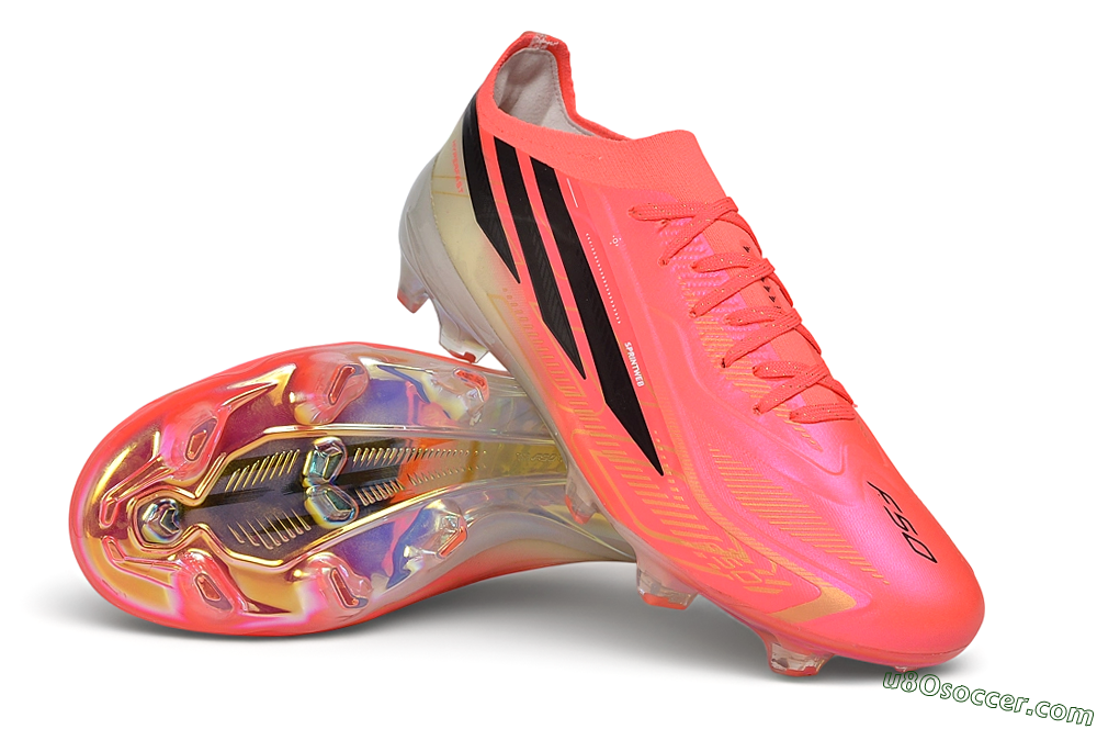 Adidas F50 Hyperfast Elite FG Firm Ground Soccer Cleats - Pink/Solar Pink/Lucid Lemon 4