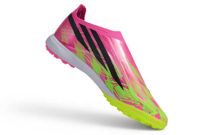 Adidas F50 Hyperfast Elite Laceless TF Artificial Turf Soccer Shoes - Pink/Lucid Pink/Solar Yellow