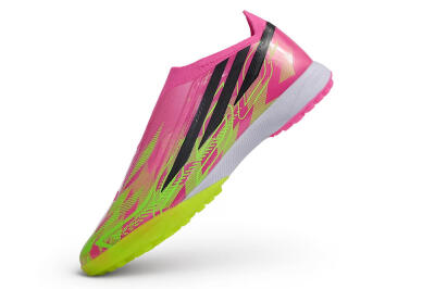 Adidas F50 Hyperfast Elite Laceless TF Artificial Turf Soccer Shoes - Pink/Lucid Pink/Solar Yellow