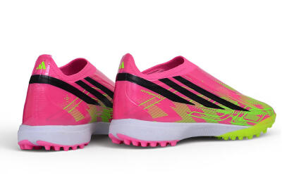 Adidas F50 Hyperfast Elite Laceless TF Artificial Turf Soccer Shoes - Pink/Lucid Pink/Solar Yellow