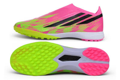 Adidas F50 Hyperfast Elite Laceless TF Artificial Turf Soccer Shoes - Pink/Lucid Pink/Solar Yellow