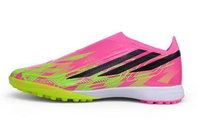 Adidas F50 Hyperfast Elite Laceless TF Artificial Turf Soccer Shoes - Pink/Lucid Pink/Solar Yellow