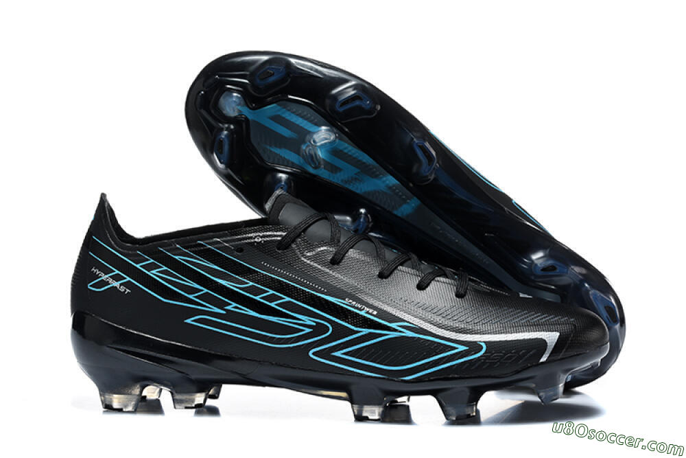 Adidas F50 Hyperfast Elite FG Firm Ground Soccer Cleats - Black/Core Black/Electric Blue 1